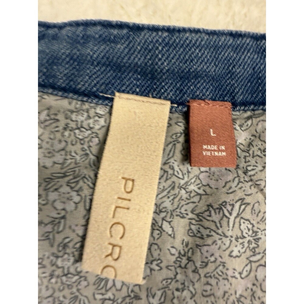 Chambray V-Neck Ruffle Sleeve Mini Dress - Blue - Picture 5 of 13